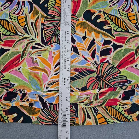 C&C California Linen Dress Size M Tropical Floral Sleeveless Multicolor Pockets - Picture 9 of 13